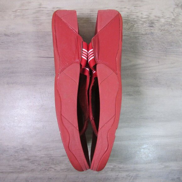 fitflop Women's 9 Flip Flop Thong Sandals Red & White Stripe - Picture 8 of 10